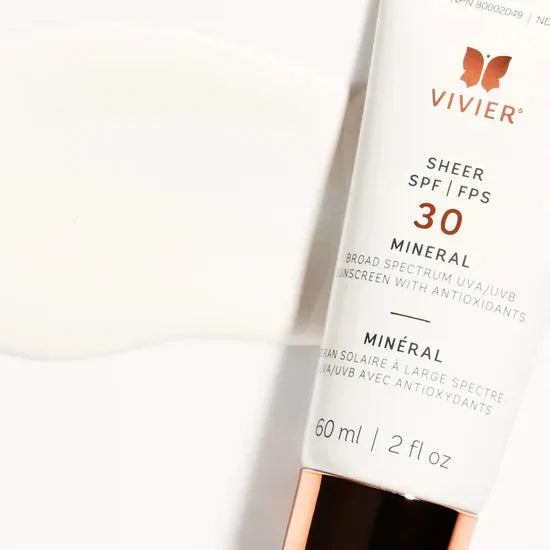 Vivier Sheer SPF 30 Mineral - broad spectrum UVA/UVB sunscreen with antioxidants